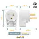 Nema 6-20P 20A 250V Plug 20A T-Blade Industrial Plug, Easy Assembly 20Amp 250Volt USA Canada 3-Prong Male Angled,White Color