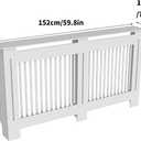 High Radiator Cover Wood Cabinet: 36 Inch Height White Large Heater Covers Vertical Slats Modern Tall Radiators Shelf Thicken MDF Wooden Bedroom Hallway Home Furniture Wall Cabinets for Living Room, L59.84 x W7.48 x H36.3 Inch