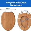 Bamboo Toilet Seat Elongated, Soft Close