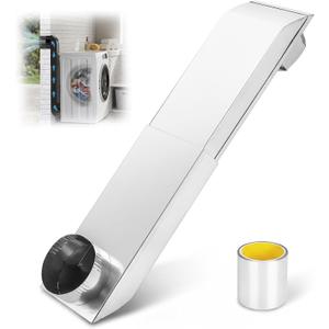 12"-19" Telescoping Dryer Vent Periscope Kit, Upgraded 304 Stainless Steel Adjustable Flat Vent for Tight Spaces, Universal 4" Fit with Aluminum Foil Tape Included