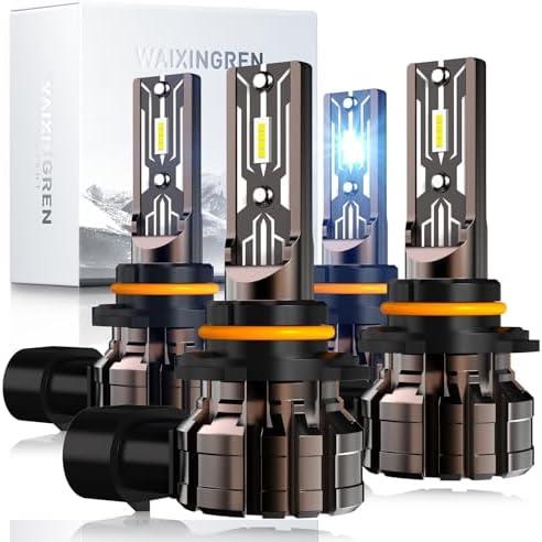 WAIXINGREN Bulb, 26000LM Super Bright 6500K 800% Brighter Bulbs with Turbo Fan, IP68 Waterproof, Plug-N-Play (9005+9006)