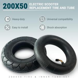 AR-PRO 200X50 / 8" X 2" | 1 Tire & 1 Inner Tube Set - Electric Scooter Tire Tube Compatible with Razor E100, E150, E200, Power Core E100, Dune Buggy, ePunk, Crazy Cart, PowerRider 360, eSpark