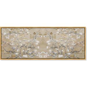 Oliver Gal Van Gogh in Gold Floater Blossoms Inspiration Twin Canvas Print Wall Art for Living Room, Bedroom, and Bathroom, 54" x 20", Gold Floater Frame