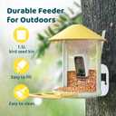 NETVUE by Birdfy Smart Bird Feeder with 2K AI Camera Solar Powered, 3MP Wireless Wildbird Watching, Live Stream & Night Vision, Auto-Capture & Notify, Collection & Cloud Storage (AI by Subscription) (Yellow)