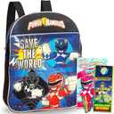 Power Rangers Backpack Preschool Boys Set with Stickers, Coloring Books and More