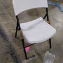 Amazon Basics Sturdy Foldable Plastic Chair, Portable, 350-Pound Capacity, White, 6-Pack