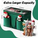 2 x Christmas Figurine Storage Box & Nutcracker Storage Containers with Visible Lid and Cardboard Dividers, Keeps 8 Holiday 15"-Figurine Collectibles, Xmas Decoration Storage Bag, 600D Oxford / Green