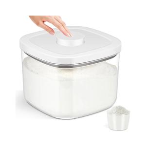 Airtight Rice Container 10 Lbs, Clear Plastic Food Storage Container Bin For Flour Sugar, Dry Food Holder with Easy Locking Lid for Kitchen Pantry Organization and Storage