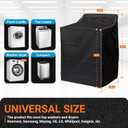 BlueStars Washing Machine Cover For Top-load - Premium Outdoor Protection For Most Washer Dryer Cover - W29x D28x H43 (Black)