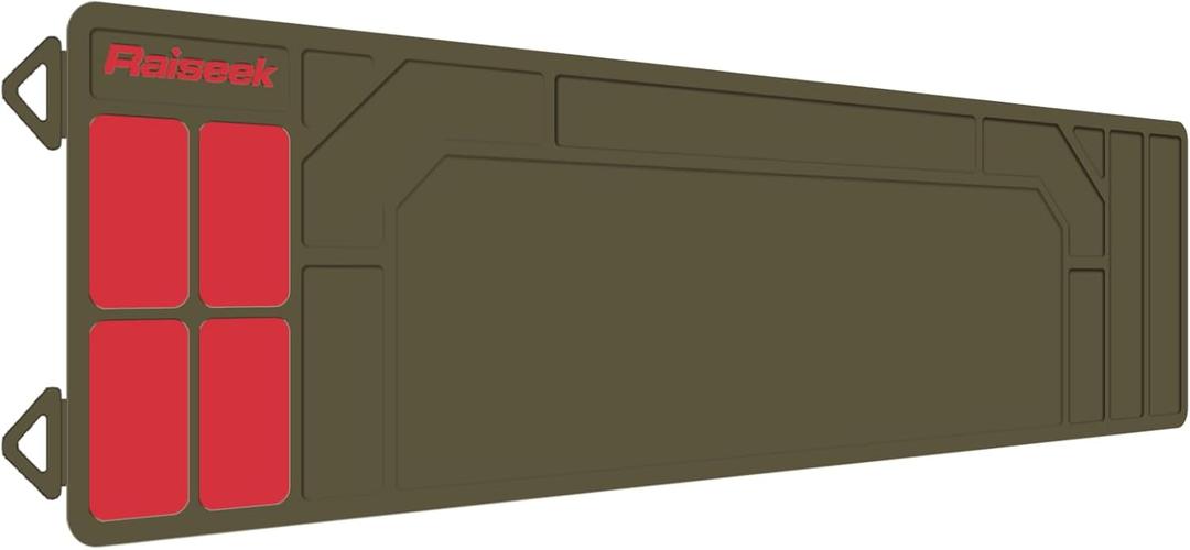 Raiseek Rifle Shotgun Cleaning Mat, Premium Large Magnetic Pad With Organizer Parts Tray, Anti-Slip Rubberized Gun Mat, Protective Workbench Pad for Gun Cleaning 36" x 10"