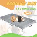 Wenqik 2 Pcs Guinea Pig Cage Liner Corrugated Plastic Cage Liner Base 2 x 4 Panel Size for Small Animals Hedgehogs Rabbits Tray, 55 x 27 Inch (Grey)