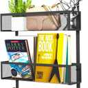 Over The Door Hooks Organizer,Coat Rack with 12 Hooks and 2 Mesh Baskets,Back of Door Storage Organizer for Bathroom,Bedroom,Kitchen,Office(Black)