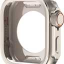 Metal Bumper Case for Apple Watch 46mm 45mm 44mm Protector Frame Cover for iWatch Series 10 9 8 7 6 5 SE Change to Ultra 2 49mm WatchCase(Titanium)