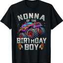 Nonna of the Birthday Boy Monster Truck Birthday Family T-Shirt, S