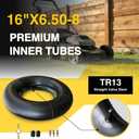 2-Pack Heavy Duty 16x6.50-8 Inner Tubes-TR13 Straight Valve Stem Premium Rubber Universal Replacement for Golf Cart,Lawn Mower, ractor, ATV,Snow Blower,Garden Trailer,Fit 16x7.50-8,16x650-8,16x750-8