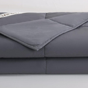 Summer Lightweight Wool Comforter Queen Size, 100GSM Thin Duvet Insert, Noiseless Cotton Shell, Breathable Light Down Alternative Comforter(Dark Gray)