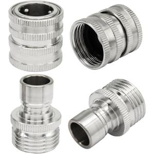 2 Pack Garden Hose Quick Connect, 3/4 Inch GHT Stainless Steel Water Hose Fitting