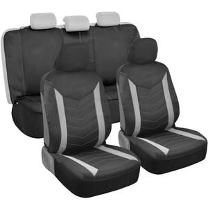 Motor Trend SpillGuard Car Seat Covers Full Set Waterproof  Neoprene Seat Protectors with Split Rear Bench, for Auto Truck Van and SUV