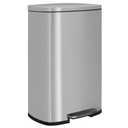 13 Gallon/50 Liter Kitchen Trash Can, Fingerprint Proof Stainless Steel Kitchen Garbage Can with Removable Inner Bucket and Hinged Lids, Step Trash Bin Pedal Rubbish Bin for Home Office,SS