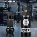 Orion Motor Tech M12x1.25 Lug Nuts, 12mmx1.25 Wheel Lug Nuts Compatible with Infiniti Nissan Subaru Suzuki and More, Open End Lug Nut Set, Set of 20, Black