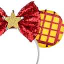 A Miaow Sparkling Headband Glitter Bow Hair Hoop Women Adults Butterfly Sequin Hair Clasp Halloween Party Festival Park Hair Accessory Costume (WD Story)