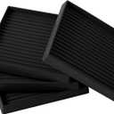 5x5 Square Rubber Furniture Caster Cups, Anti-Sliding Furniture Pads Bed Stopper Floor Protectors with Grip - Protect Any Flooring (4 Pcs Black)