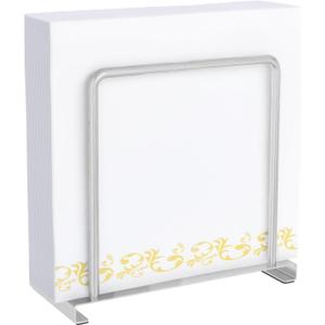 STWWO Napkin Holder for Table, Metal Napkin Holder for Kitchen Dining, Standing Paper Napkin Storage for Table Countertop, Silver