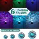 Disco Ball Motor with Light, 0/3/6/9/12/15 RPM Rotating Adjustable Speed Spinner with Remote, 6.5ft Detachable Power Cable/Battery/USB-C Power Mode, Supports 4'' - 16'' Mirror Balls for Party Outdoor