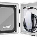 Outdoor EV Charger Enclosure Protect Lock Box for Tesla,Chargepoint & Home Charger,Visible,Anti-UV, White