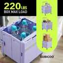 Folding Utility Cart Portable Rolling Crate Handcart Shopping Trolley Collapsible Tool Box, with Lid, on Rotate Wheels, for Grocery, Shopping, Office, Teacher, Camp,File (Purple)