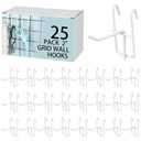 Moxweyeni 2 Inch Grid Wall Hooks 25 Pcs Gridwall Panel Hooks Store Garage Wall Mount Organizers Storage Grid Display Hangers for Retail, Craft Show, Home Setup, Customized Display(White)