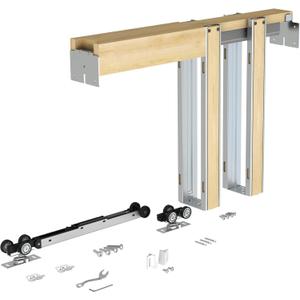 JUBEST Pocket Door Frame Kit With 88LBS Two-Way Soft-Close Mechanism, Smoothly and Quietly, Easy to Install Hidden Kit, for 24" to 36"x80" Door, Durable and Stylish