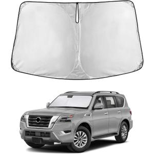 EcoNour Windshield Sunshade Compatible for Nissan Armada 2017-2023 2024 | Sun Visor for Front Windshield & Window Sun Shade Cover, UV Heat Blocker & Protector, Car Accessories