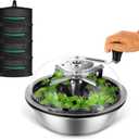 MELONFARM 13-Inch Bud Leaf Bowl Trimmer Twisted Spin Cut for Hydroponic Plant with Sharp Stainless Steel Blades, 4-Layer Plant Rack Included