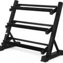 Amazon Basics 3-Tier Adjustable Dumbbell Weight Rack, Sturdy Steel Stand Only, Black
