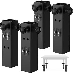 4 Pcs Table Leg Extenders, 2 Levels Adjustable Folding Table Extensions for Square/Round Straight Legs, Raise Height 3.5"/5.5"(Inner Diameter 1.86") 4 Pcs Table Leg Extenders, 2 Levels Adjustable Folding Table Extensions for Square/Round Straight Legs, Raise Height 3.5"/5.5"(Inner Diameter 1.86")