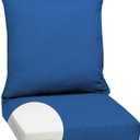 Arden Outdoor Foam Deep Seat Cushion Set, 24 in x 24 in, Weather-Proof, Rain-Proof, Fade Resistant Patio Cushion, Bottom and Back Cushion for Chair, Sofa, and Couch Cobalt Blue Texture, 1 Pack