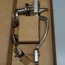 Amazon Basics Front Door Lock Set, Handleset with Shelby Lever, Level Door Handle, Exterior, Single Cylinder Packs, Satin Nickel, 1-Pack