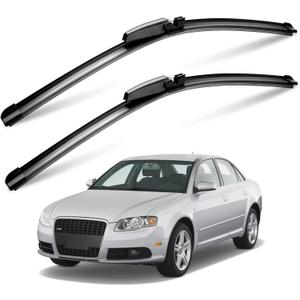 2-Pack Windshield Wipers Fit for A4 03-08; A4 Quattro, S4 03-09; A6, A6 Quattro 01-05; S6 02-05, RS4 06-08 Original Equipment Windshield Wiper Blades 22"+22" Pinch Tab Car Accessories