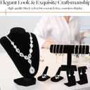 Wenqik 6 Pcs Velvet Jewelry Display Set Velvet Necklace Mannequin Bust Stand T Bar Bracelet Holder 2 Earring Stand 2 Ring Finger Jewelry Holder for Home Decor Showcase