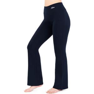 Nirlon Women's Bootcut Yoga Pants - Flare Leggings for Women Soft & Breathable Womens Yoga Pants Flared Regular & Plus Size Leggings for Women Wide Leg (3XL 32" Inseam, Navy Blue)