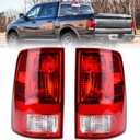 Nakuuly Tail Light Halogen Type Compatible With 2009-2018 Dodge Ram 1500 2500 3500 NON-LED Model Driver and Passenger Side Taillight Rear Lamp Assembly with Bulbs # 55277415AD 55277414AE