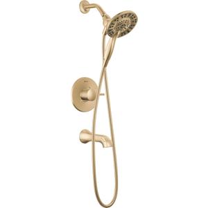 Delta Albion Bathtub Shower Faucet Set in Gold 1.75 GPM, T144855-CZ-I