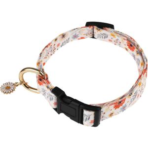 Pink Dog Collar with Flower Cute Girl Dog Collars for Medium Dogs Cats Adjustable Dog Collar for Female Floral Pet Collar for Small Medium Large Dogs (Pink, M)