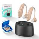 Hearing Aids for Seniors, Hearing Aids Rechargeable with Noise Cancelling and Volume Control, Hearing Amplifier for Adults Hearing Loss, Portable Behind-the-Ear Hearing Aid Headphones