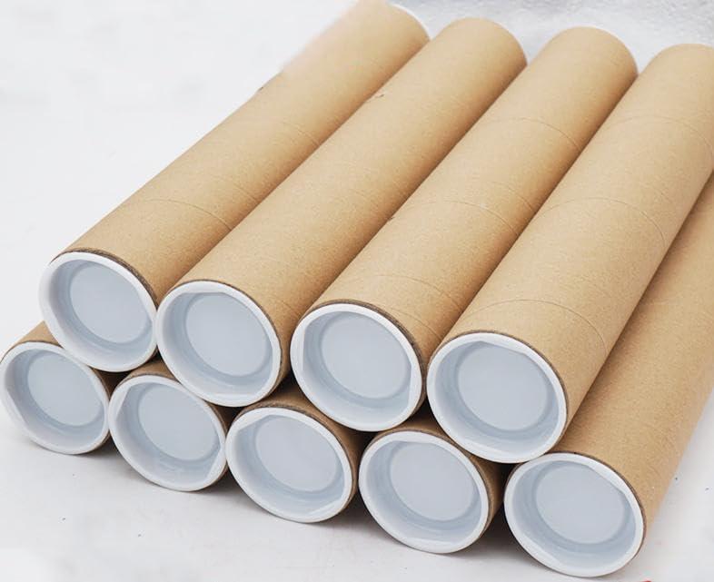 Anscher 12-Pack Mailing Tubes With Caps, 2x12-Inch Kraft Paper Poster Tubes Are Essential For Safely Shipping Documents, Posters, Artwork, And Other Delicate Items