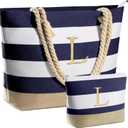 YOOLIFE Beach Bags for Women - Travel Canvas Beach Tote, Pool Waterproof Bag, Travel Essentials, Gifts for Women Birthday (Dark Blue)