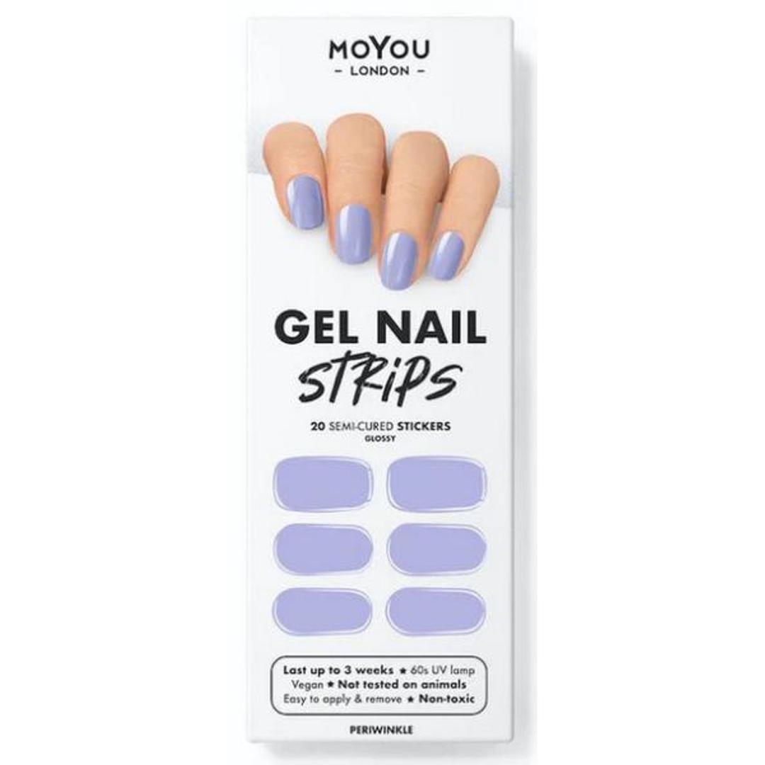 MOYOU LONDON Semi Cured Gel Nail Strips - 20 Pcs. Waterproof Gel Nail Wraps, Cures in Sunlight or UV/LED Lamp, Lasts Up to 2+ Weeks, Stretchable, Easy to Apply & Remove, Vegan & Cruelty-Free