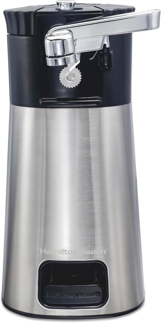 Hamilton Beach OpenStation Electric Automatic Can Opener for Kitchen with Multi Tool and Bottle and Jar Opening Tools, Auto Shutoff, Cord Storage, and Sure Cut Technology, Stainless Steel (76382)