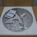 23.6" Dimmable Crystal Chandelier Modern LED Flush Mount Ceiling Light Fixtures for Living Room Bedroom Hallway Kitchen Island Staircase Silver